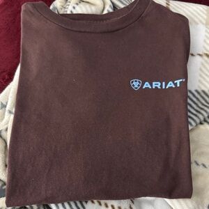 Ariat Chocolate Tee with Sky Blue Logo
